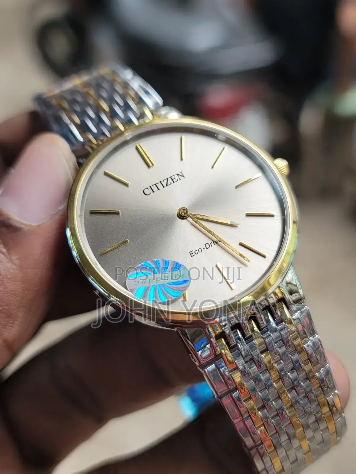 Citizen Two-Tone Stainless Steel Watch With a White Textured Dial