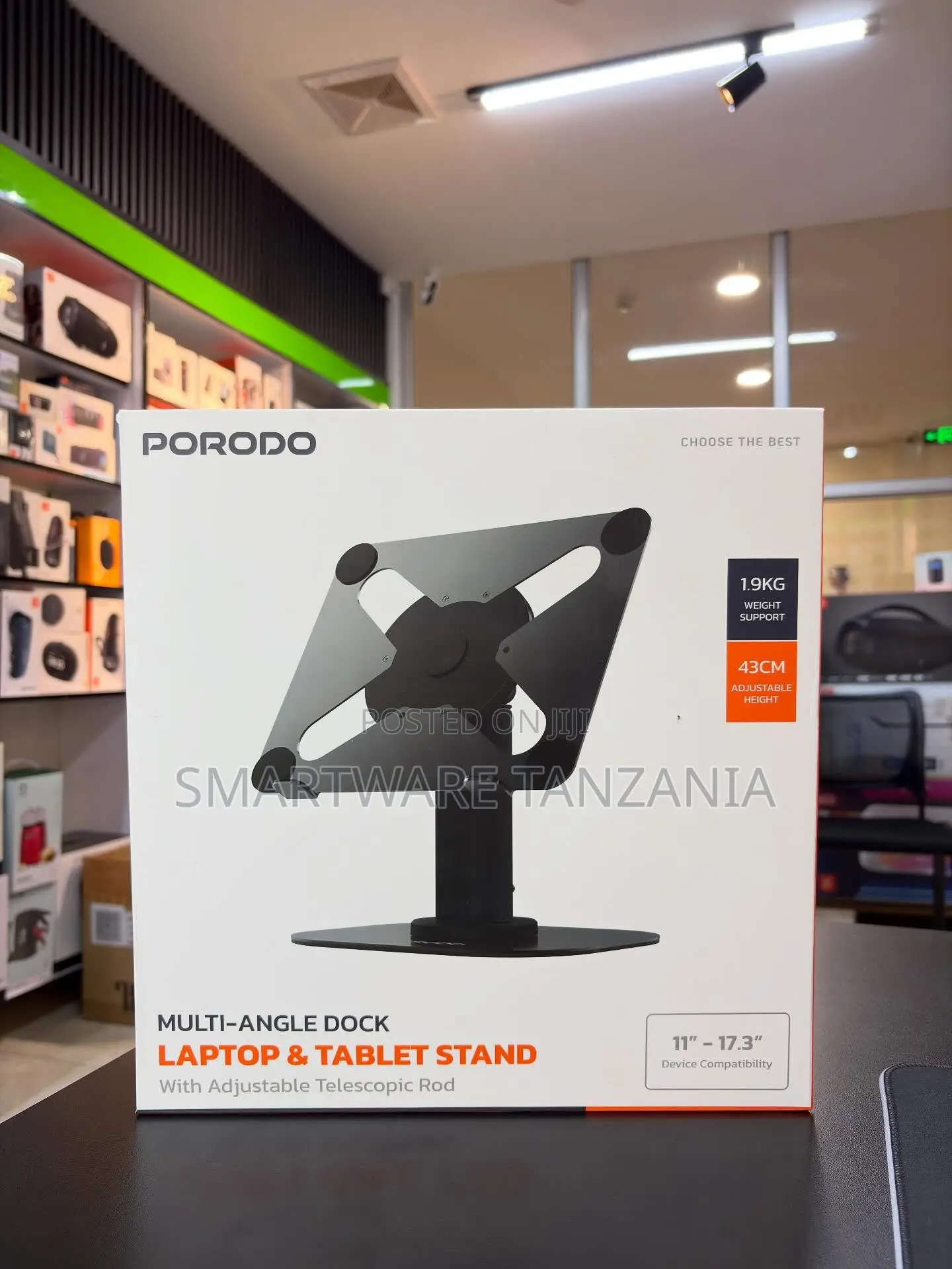 Porodo Multi-Angle Laptop Tablet Stand 11-17.3 Inch 19kg 43cm Ad
