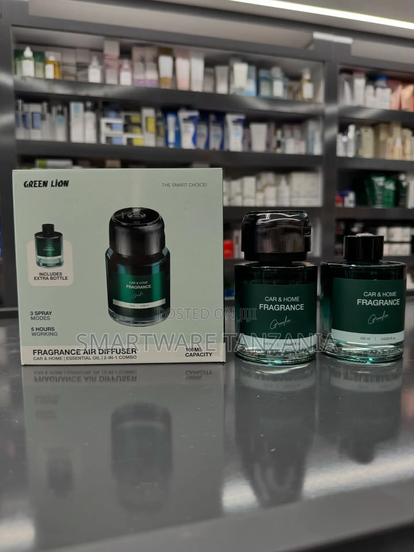 Green Lion Fragrance Diffuser 160ml Car Home Essential Oil Set