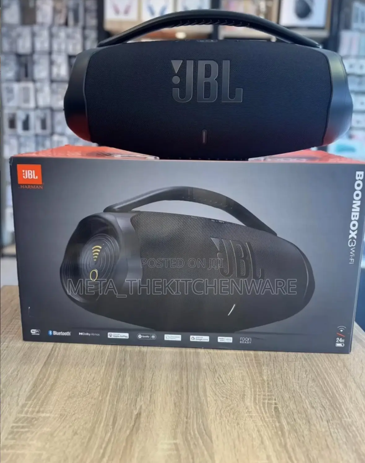JBL Boombox 3 Wi-Fi, Wireless Portable Bluetooth Speaker, 24h Playtime