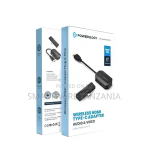 Powerology Wireless Hdmi Type-c Adapter Audio Video-black