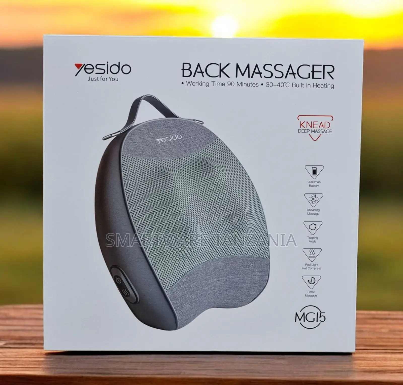 Yesido Mg15 Back Massager Knead Deep Tissue Heat 90 Min 2000mah