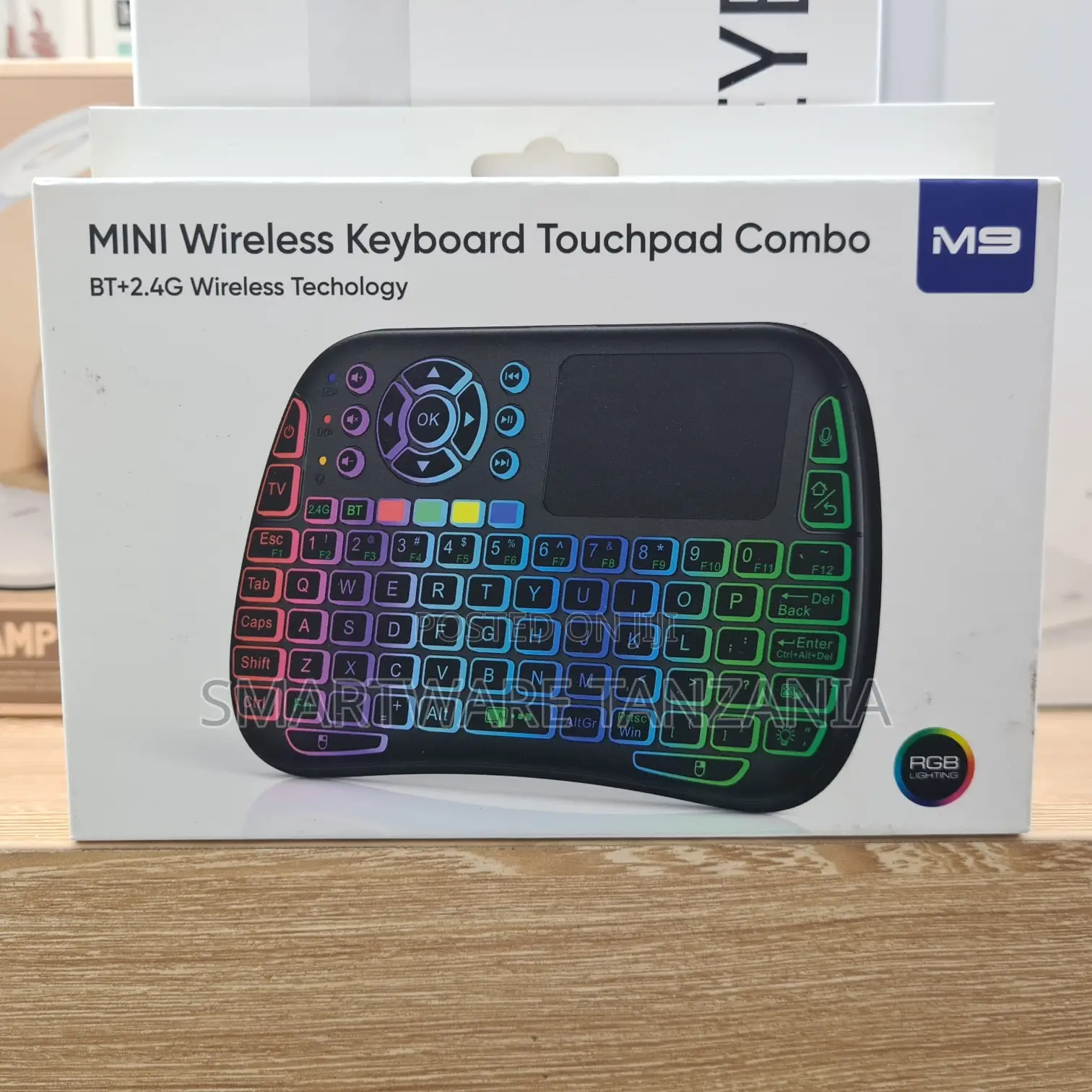 M9 Mini Wireless Keyboard Touchpad RGB Backlight Bt 2.4g Combo
