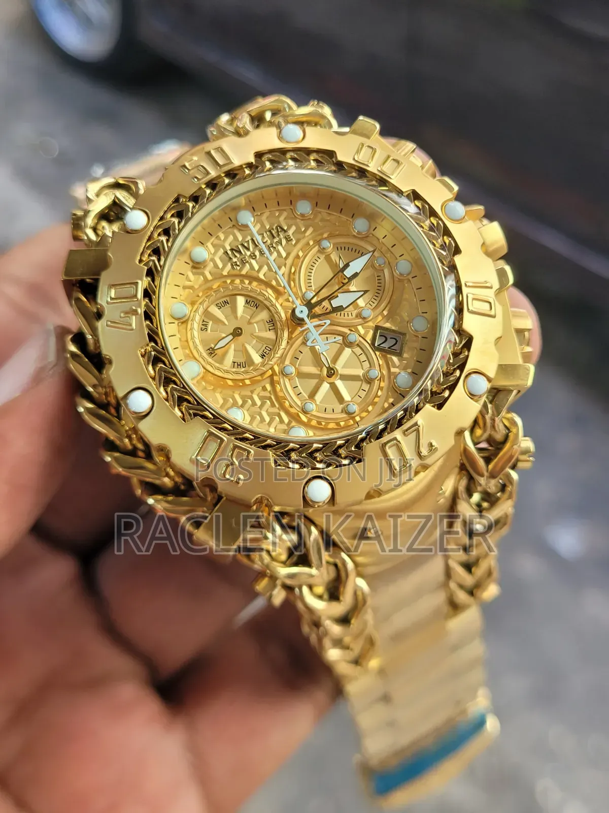 Invicta Reserve Hydraumatic Chronograph With Gold Braided Cable