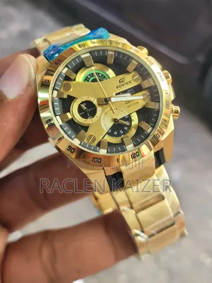 Casio Edifice Chronograph Watch Steel Case With Gold Ion Plating