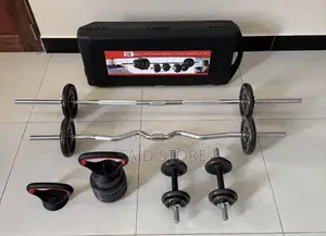 58kg Barbell, Kettlebell and Dumbbell Set
