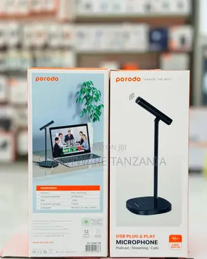 Porodo Usb Plug And Play Desktop Microphone Podcast Streaming Calls
