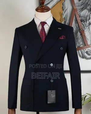 New Black Double Breasted Suit