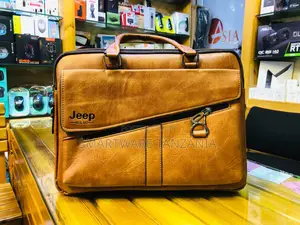 Jeep Executive Brown Leather Laptop Briefcase For Men And Women