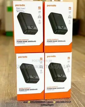 Porodo 30000mah Power Bank Pd 20w Qc3.0 Fast Charging Led Display