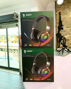 Green Rgb Gaming Headset Adjustable Steel Pro Headphone Microphone