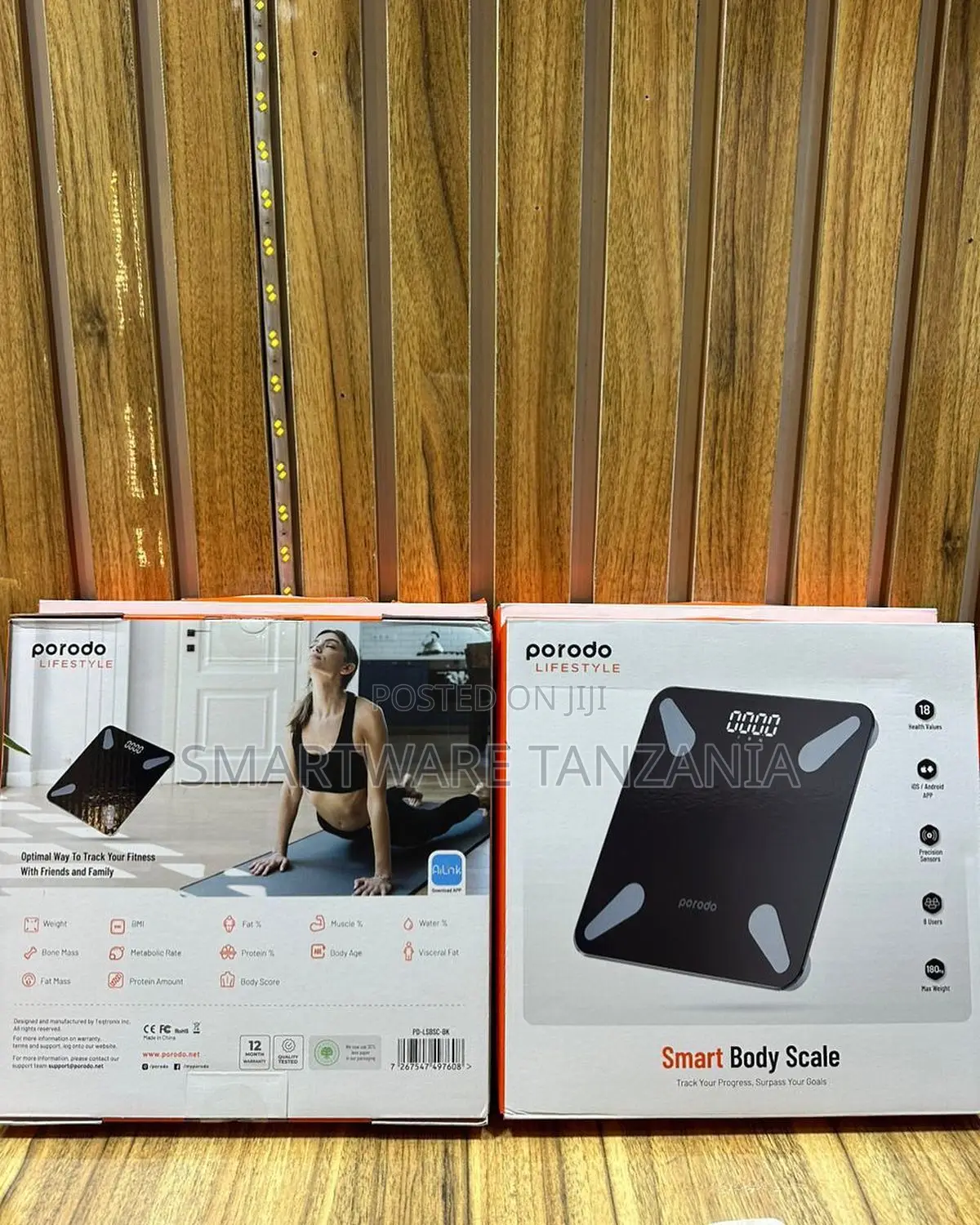Porodo Smart Body Scale Bluetooth App 18 Metrics Bmi Fat Mass Tracker