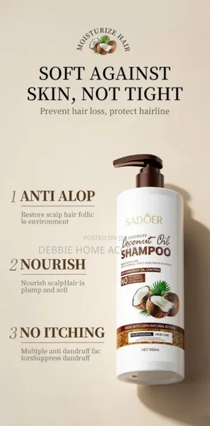 Sadoer Coconut Oil Shampoo Bottles.