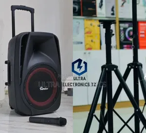 Sundar Portable Rechargeable Speaker 12 Inch With Mic and Stand