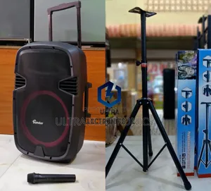 Quality Sundar Portable Rechargeable Speaker 15inch With Stand and Mic