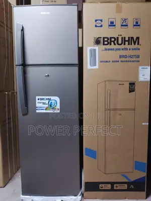 *Brühm Double Door Refrigerator 245l (Brd-H275b) Grey -