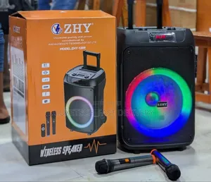 Zhy-1209 Wireless Portable Party Speaker With 2 Microphone