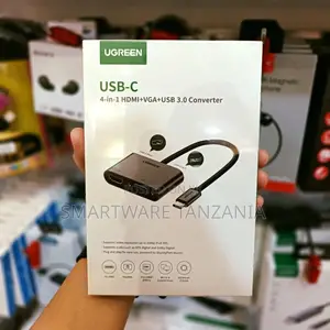 Ugreen Usb-C 4-in-1 Hdmi Vga Usb 3.0 Adapter Hub 1080p Converter