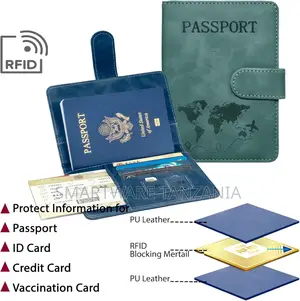 Travel Passport Holder Wallet Organizer With Card Slots Map Design