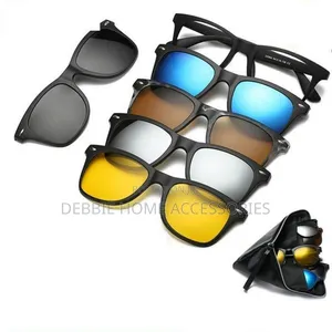 Set of 5-in-1 Magnetic Clip-on Sunglasses