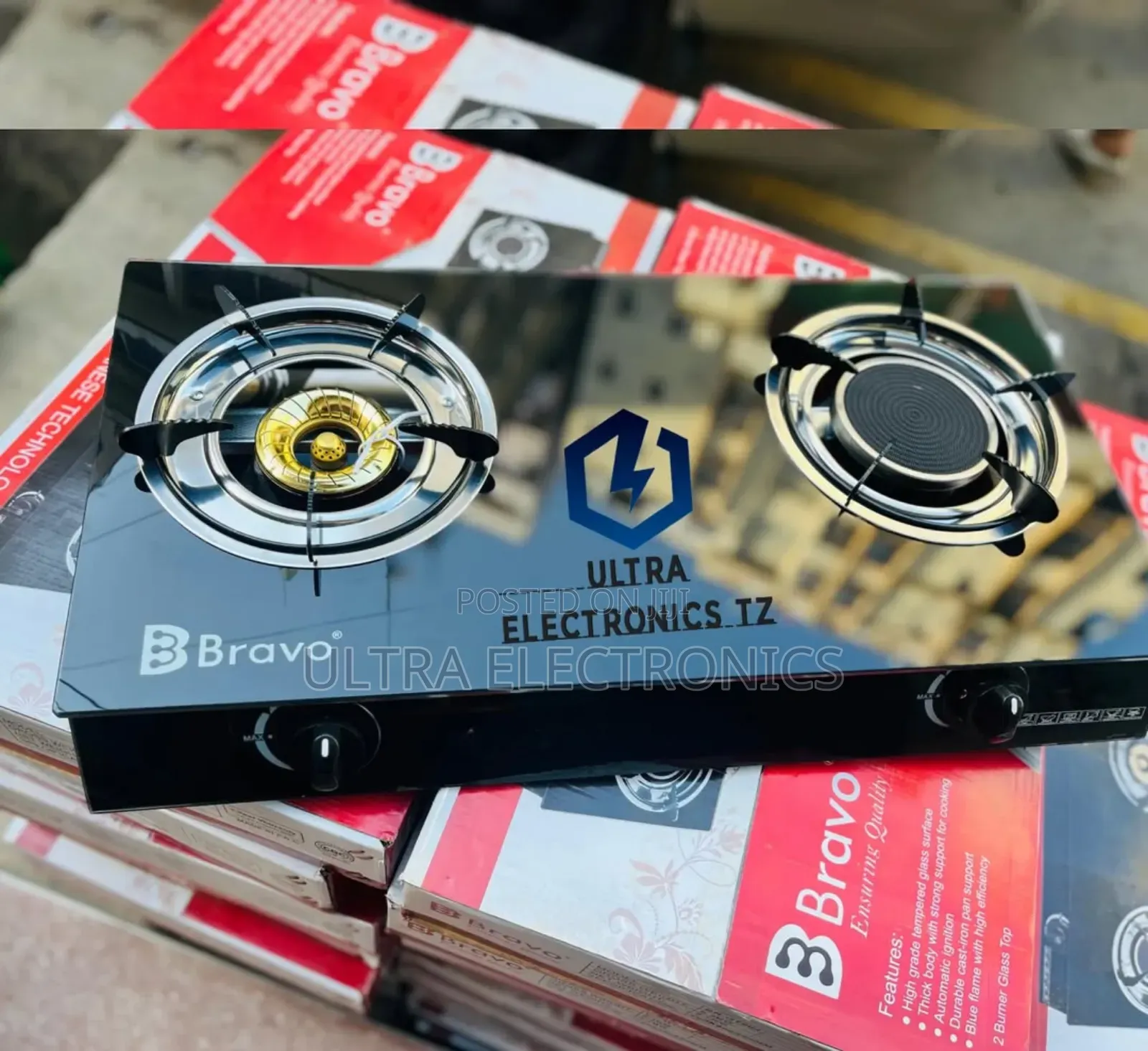 Original Bravo High Quality Gas Cooker/ Stove With Glass on Top