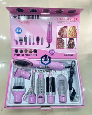 Stargold Hair Styler 8 in 1 700w Inafanya Nywele Yenye Mvuto