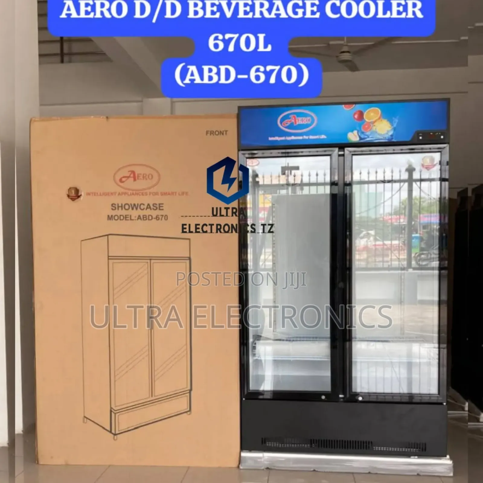 Aero Double Door Beverage Cooler/ Showcase Fridge 670litres