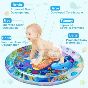 Inflatable Baby Tummy Time Water Play Mat.