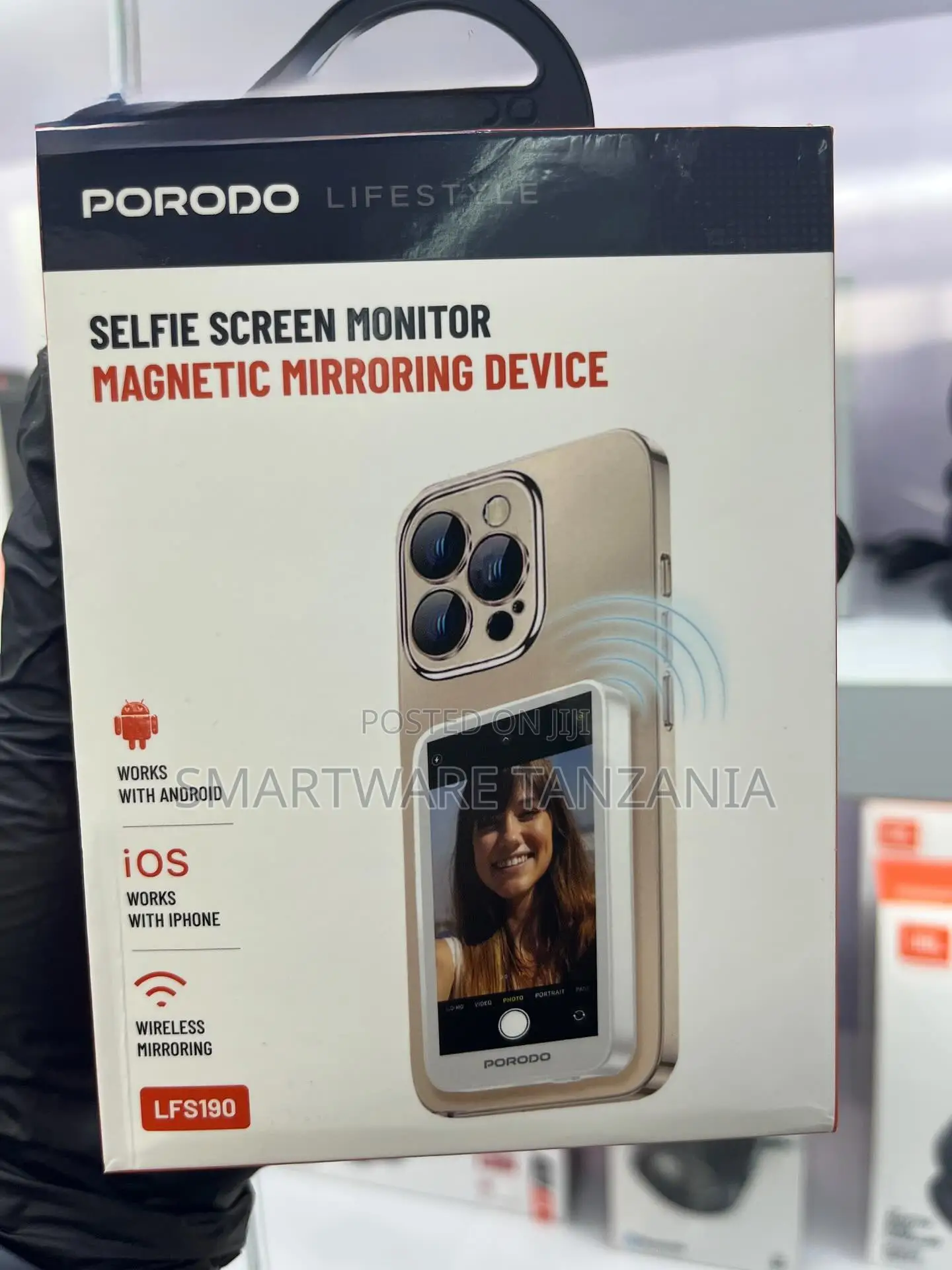 Porodo Selfie Screen Monitor Magnetic Mirroring Device Android and Ios