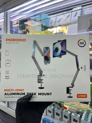 Porodo Aluminum Desk Mount Lfs051 - 78cm Multi-Joint With RGB