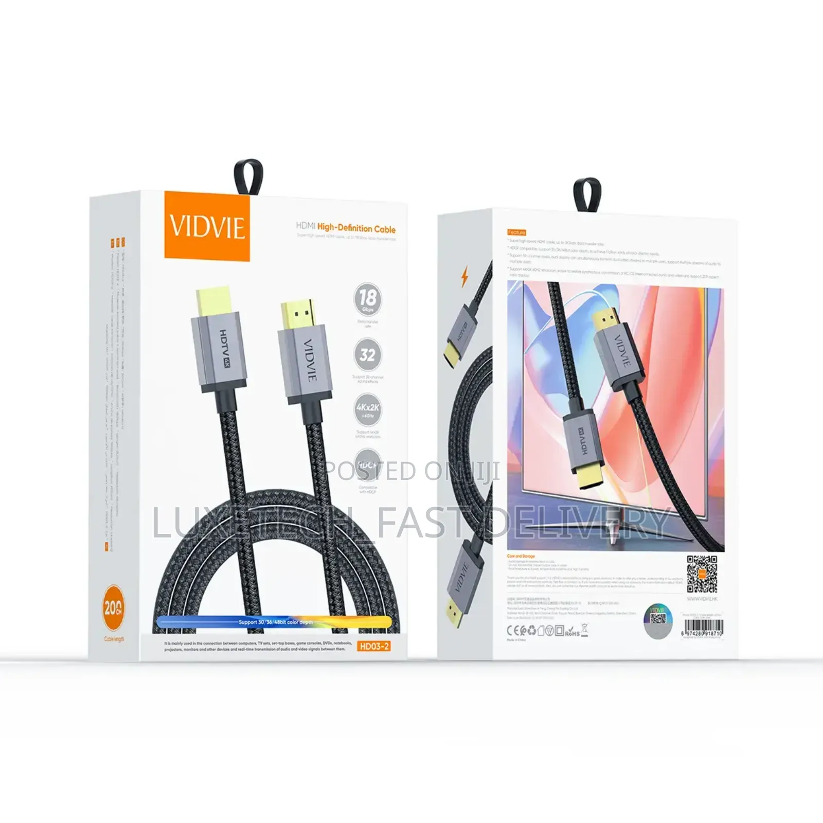 Vidvie High-Definition Hdmi Cable 2-Metres