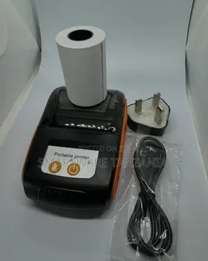 Portable Receipt Printer Kit With Thermal Paper and Uk Charger