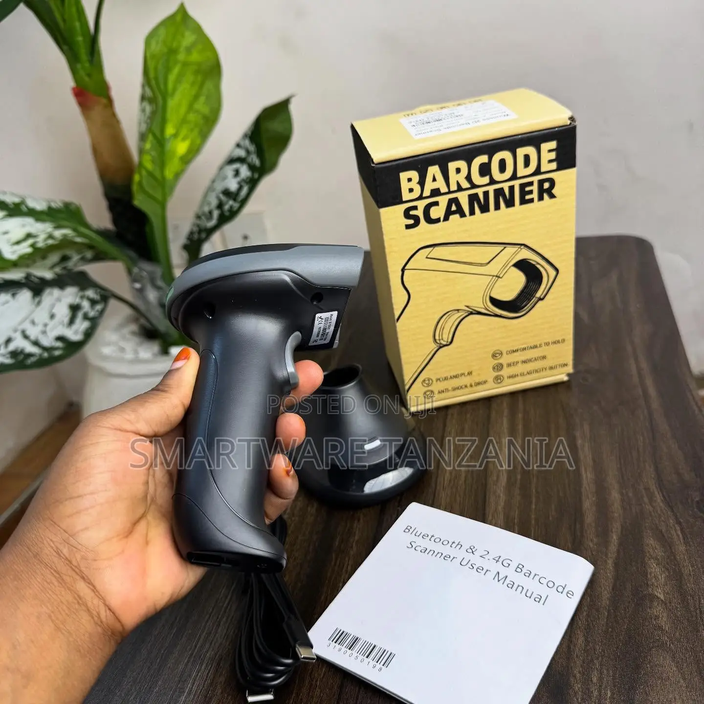 Handheld Bluetooth Barcode Scanner With Cable And User Manual Kit