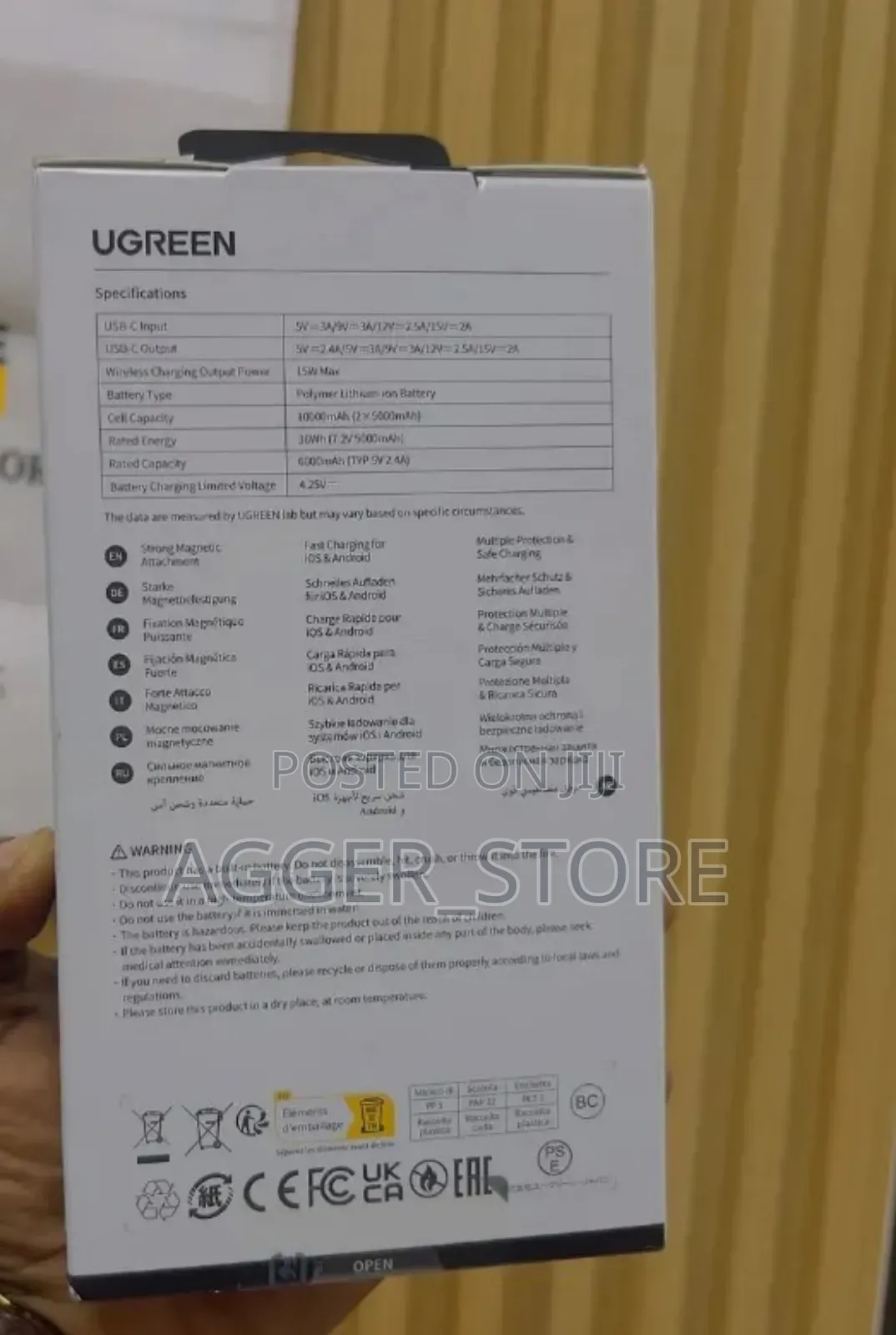 Ugreen Magnetic Wireless Powerbank 10000mah 15w