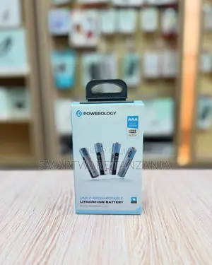 Powerology Usb-C Rechargeable Lithium-Ion Aaa Battery 4 Pack 1000+