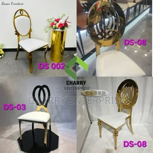 Classic Stylish Gold-Finished Stainless Steel Wedding and Event Chairs