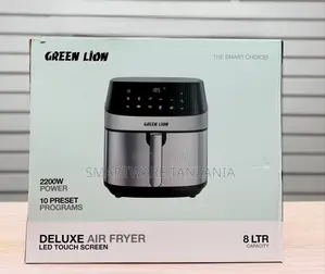 Green Lion Deluxe Air Fryer 8l - 2200w Led Touch 10 Preset Programs