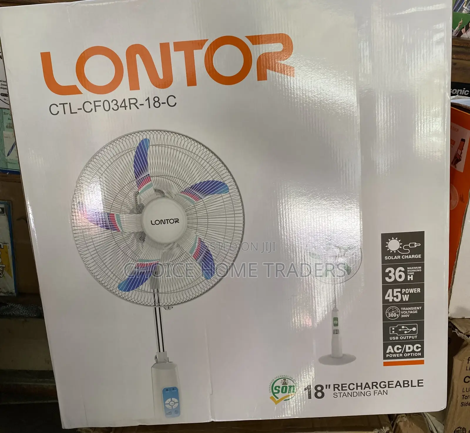 Lontor Rechargeable Standing Fan(36hrs)