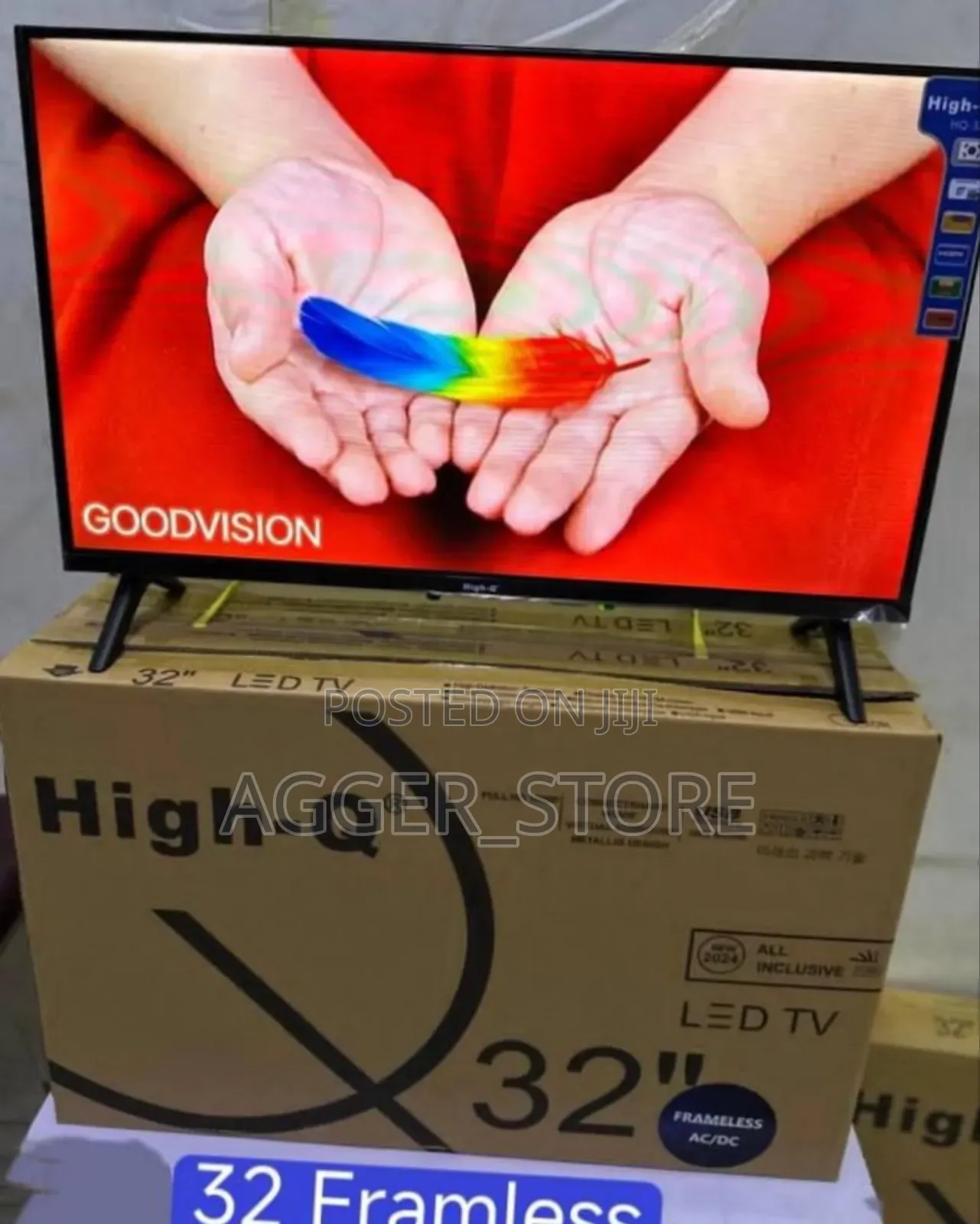 High-Q 32” Flameless ,Led Tv,Ac/Dc