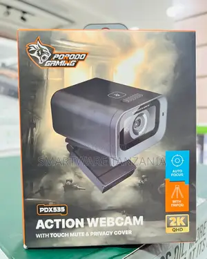 Porodo Gaming Action Webcam QHD - Auto Focus Privacy Cover