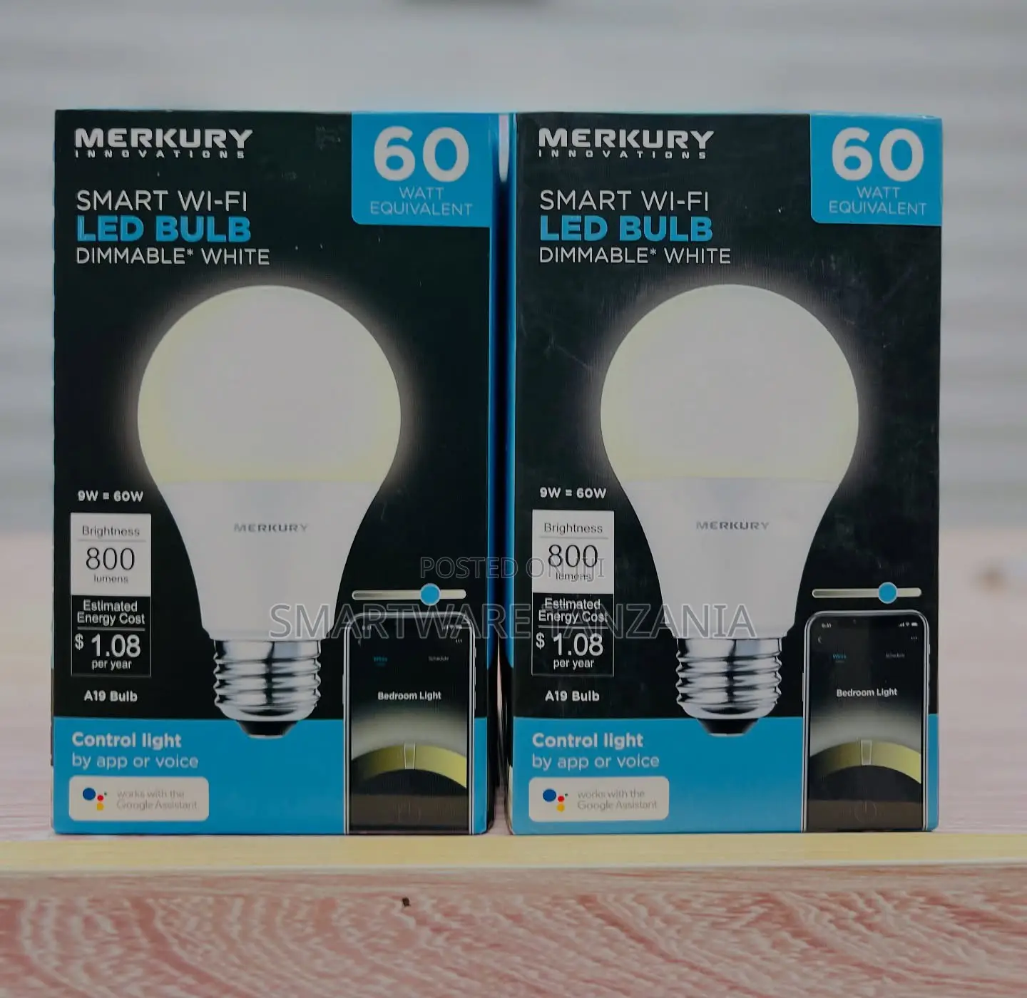 Merkury Smart Wifi Bulb 60w - Dimmable White Voice Control 800lm