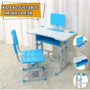 Height-Adjustable Children's Study Table and Chair Set