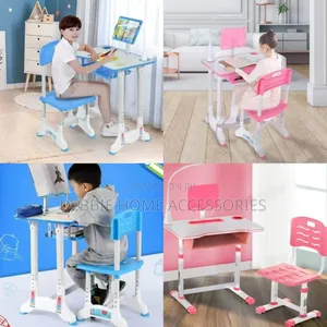Kids' Adjustable Desk and Chair Set.+Light (3-15years)