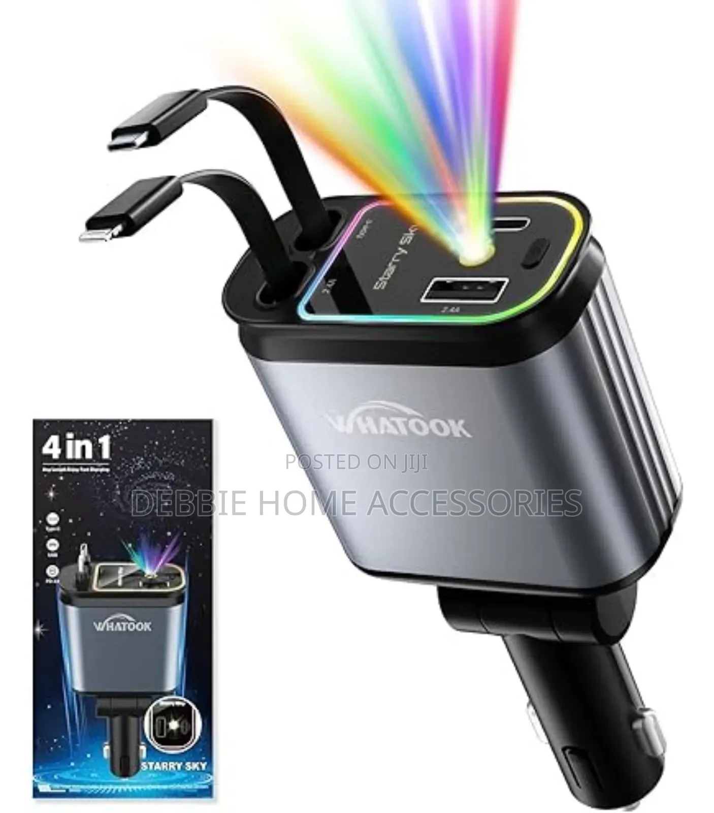 Starlight Retractable Car Charger-fast Charger