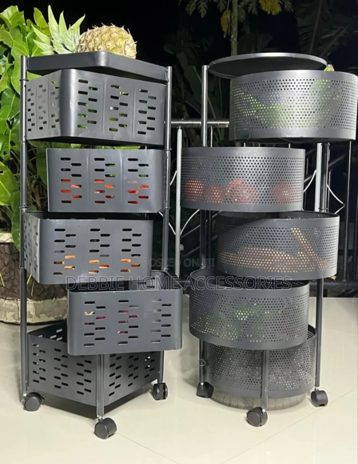 Rolling Kitchen Storage Racks- Square and Round Design Available