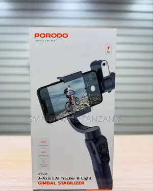Porodo Lfs035 Gimbal Stabilizer - Ai Tracker With Led Light