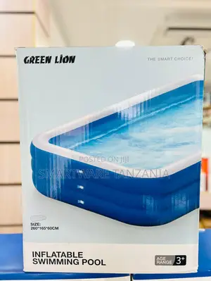 Green Lion Inflatable Swimming Pool - 260x165x60cm Family Size