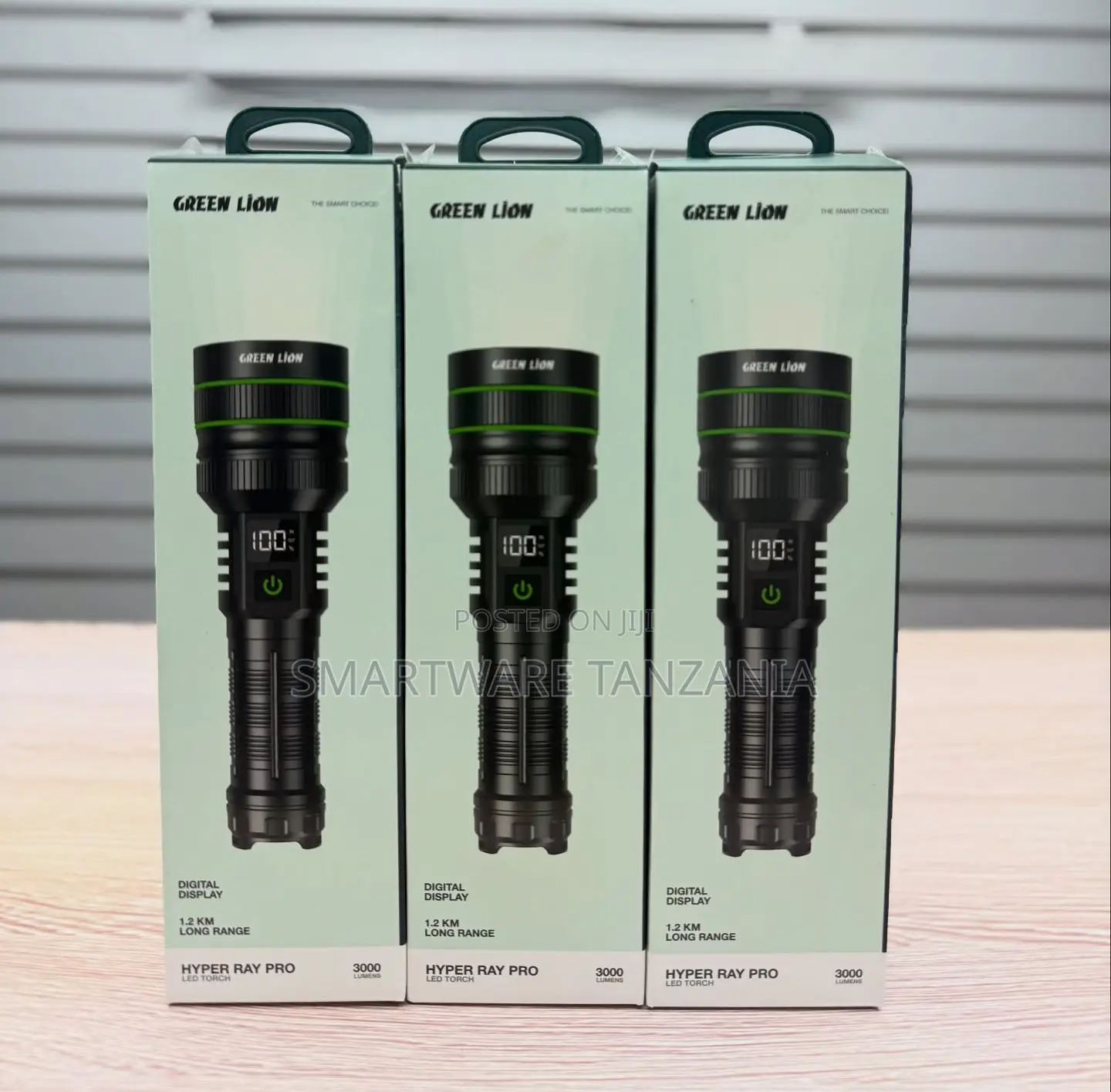 Green Lion Hyper Ray Pro Flashlight 3000 Lumens With 1.2km Beam Range