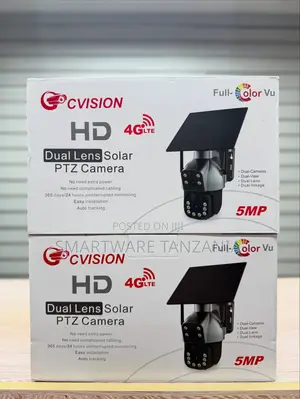 Cvision 5mp Solar Ptz Camera 4g Lte Dual Lens Auto Tracking Hd