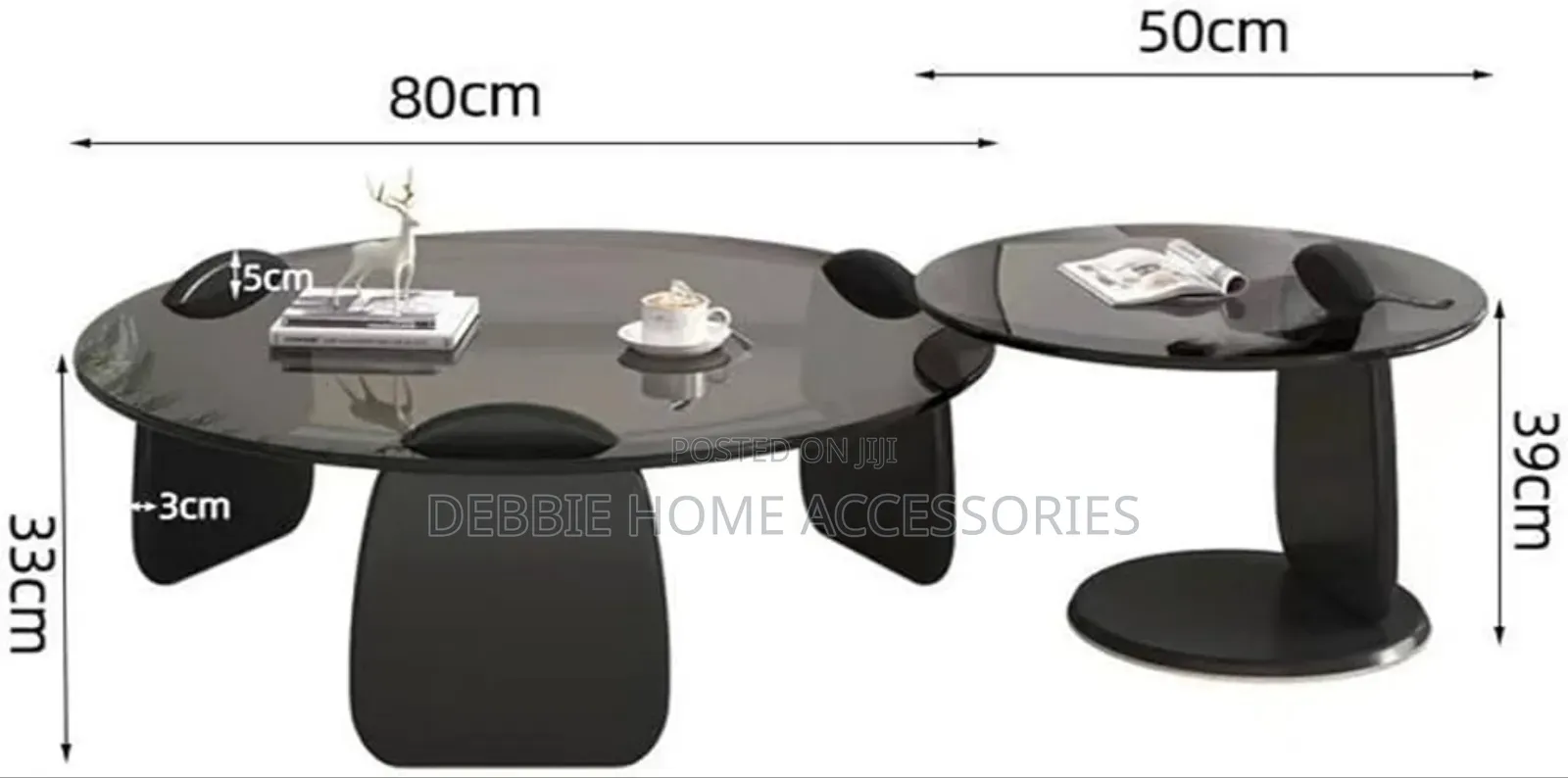 Modern Black and Glass Nesting Coffee Table Set(Ym-137)